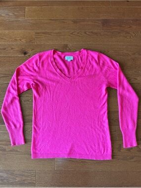 Croft & Barrow Hot Pink V-Neck Sweater